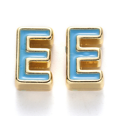 Rack Plating Alloy Enamel Beads X-ENAM-S122-033E-NR-1