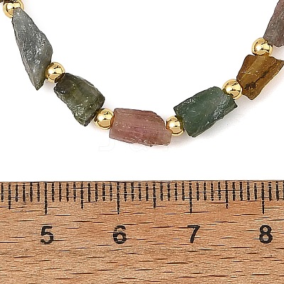 Natural Multicolor Tourmaline Beads Beaded Necklaces NJEW-JN06615-1