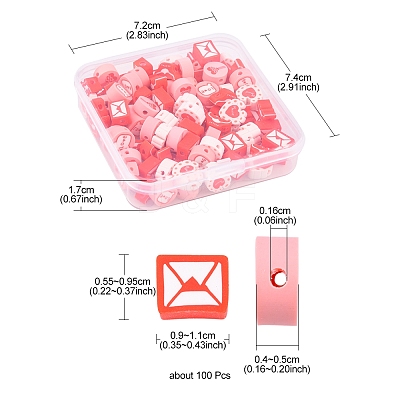 100Pcs Handmade Polymer Clay Beads CLAY-YW0001-66-1