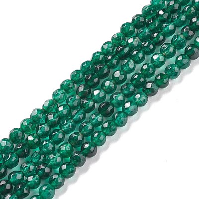 Dyed Natural White Jade Round Beads Strands G-E311-4mm-04-1
