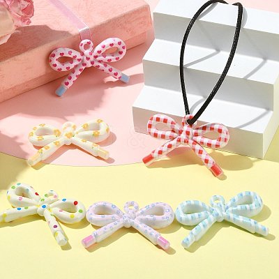 30Pcs 6 Colors Opaque Printed Acrylic Pendants MACR-FS0002-45-1