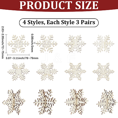 4 Styles Christmas Theme Unfinished Wood Solid Display Decorations DJEW-WH20002-21C-1