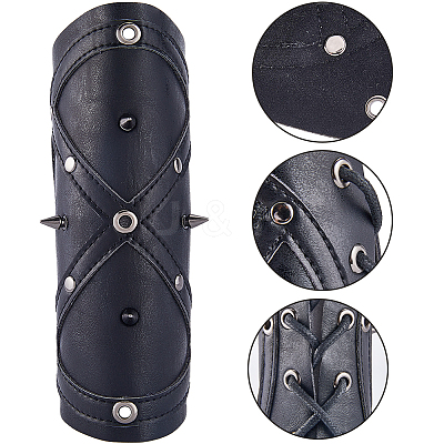 Adjustable PU Leather Cord Bracelet with Wax Cord AJEW-WH0415-24A-1