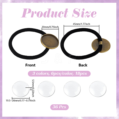 18Pcs 3 Colors Iron Cabochon Settings IFIN-UN0001-26-1
