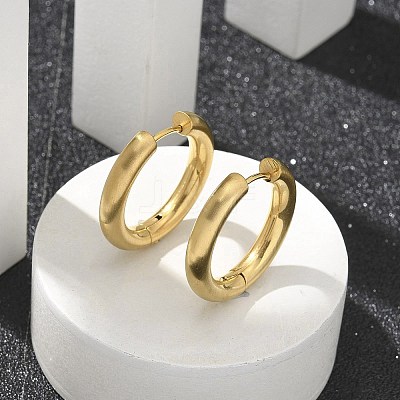 Frosted 304 Stainless Steel Huggie Hoop Earrings for Women EJEW-C096-32G-G-1