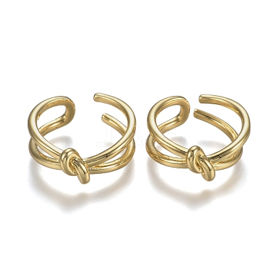 Adjustable Brass Cuff Rings RJEW-Z001-02G-1