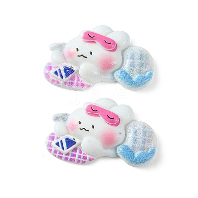 Opaque Cute Bunny Cabochons CRES-O006-14C-1