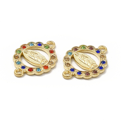 Flat Round Alloy Connector Charms FIND-H039-01G-1