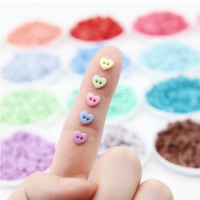 200Pcs 20 Colors Resin Buttons BUTT-AN0001-05-1