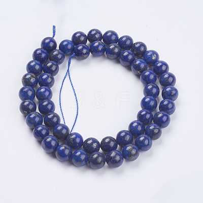Natural Lapis Lazuli(Filled Color Glue) Beads Strands G-K269-02-8mm-1