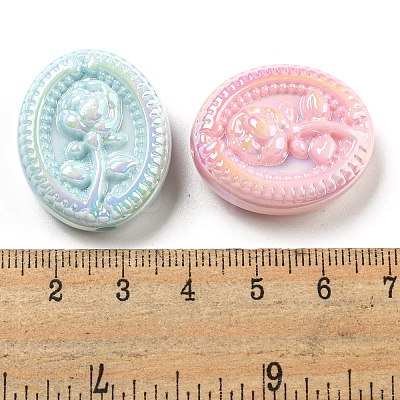 UV Plating Iridescent Acrylic Beads OACR-G039-19-1