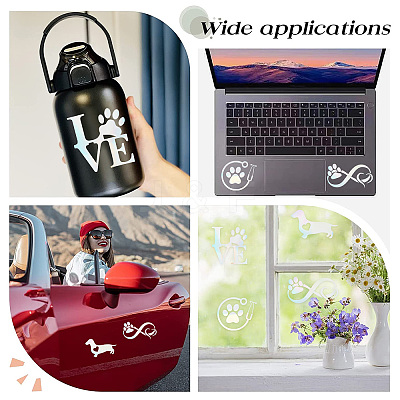 8 Sheets 4 Style Infinity Love & Bird Laser Style Plastic Adhesive Car Stickers STIC-GF0001-04A-1