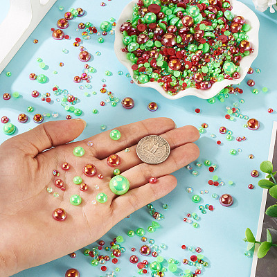 Half Round ABS Plastic Cabochons FIND-TAC0038-08A-1