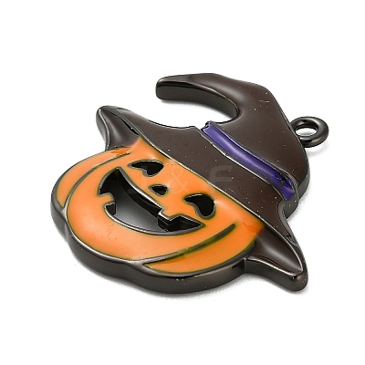 Halloween Brass Enamel Pendants KK-F915-01F-B-1