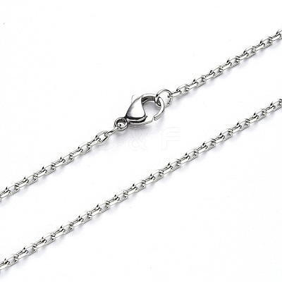 Non-Tarnish 304 Stainless Steel Cable Chain Necklace NJEW-S420-008A-P-1