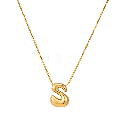 304 Stainless Steel Alphabet Pendant Necklaces for Men and Women GP1122-19-1