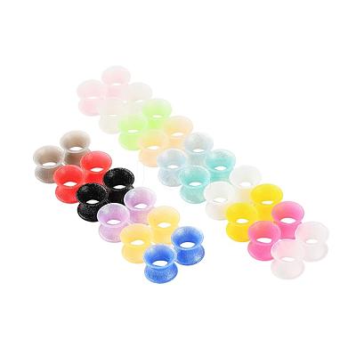 32Pcs 16 Colors Silicone Glitter Thin Ear Gauges Flesh Tunnels Plugs FIND-YW0001-19B-1