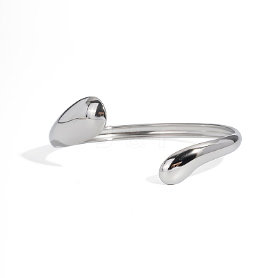 304 Stainless Steel Open Cuff Bangles for Women OV2068-2-1