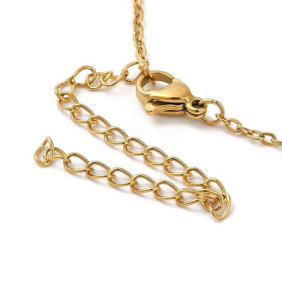 304 Stainless Steel Textured Star Pendant Necklaces for Women LS-NJEW-H016-03G-1