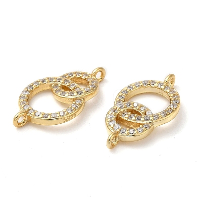 925 Sterling Silver Micro Pave Clear Cubic Zirconia Connector Charms STER-I010-03G-1