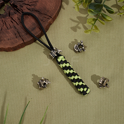 4Pcs Outdoor EDC Tool Brass Parachute Rope European Beads FIND-FG0003-74AS-1