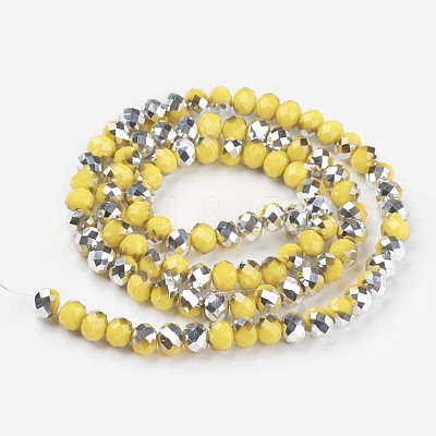Electroplate Opaque Glass Beads Strands EGLA-A034-P6mm-M07-1