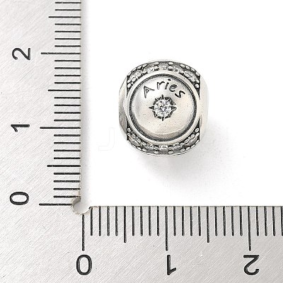 Brass Clear Cubic Zirconia European Beads FIND-M049-01AS-06-1