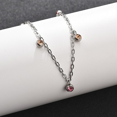 304 Stainless Steel Rhinestone Bracelets BJEW-Q038-10P-1