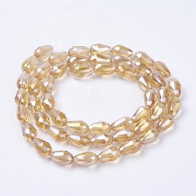 Electroplate Glass Beads Strands EGLA-D015-15x10mm-24-1