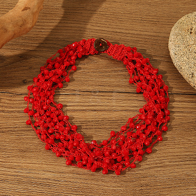 Bohemian Style Glass Bead Multi-layer Necklaces for Daily Wear and Gifting BA8447-5-1