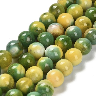 Dyed Natural Agate Beads Strands G-G203-09G-10mm-1
