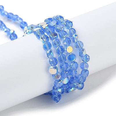 Transparent Electroplate Glass Beads Strands GLAA-Q099-A01-05-1