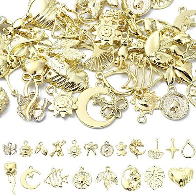 40Pcs 20 Styles Rack Plating Alloy Pendants FIND-YW0004-85-1