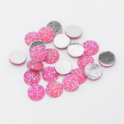 Flat Back Resin Rhinestone Cabochons CRES-WH0002-12C-1