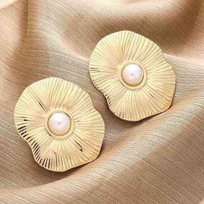 304 Stainless Steel Stud Earrings EJEW-B108-10G-1
