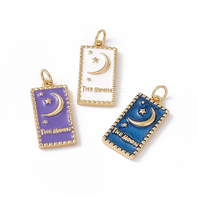 Rack Plating Brass Enamel Pendants KK-B060-01G-1