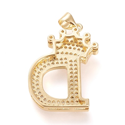 Brass Micro Pave Cubic Zirconia Pendants KK-R138-002D-1