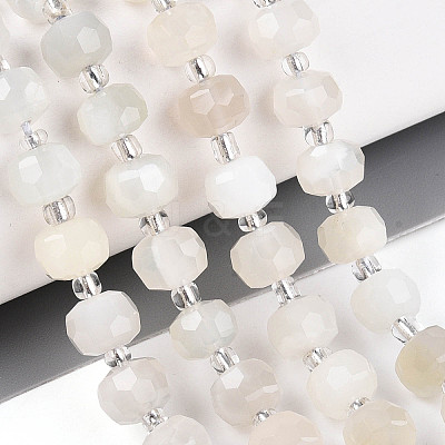 Natural White Moonstone Beads Strands G-N327-08A-09-1