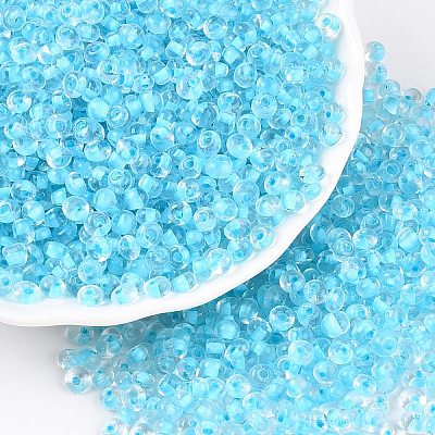 6/0 Inside Colours Transparent Glass Seed Beads X1-SEED-T007-07E-1