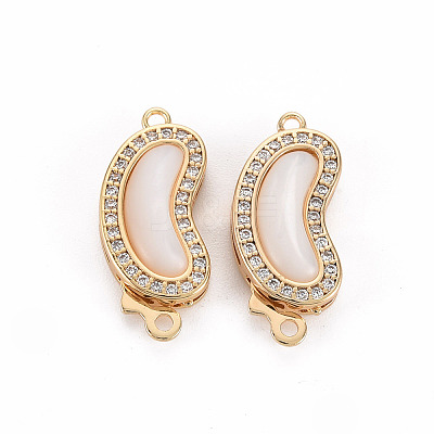 Brass Micro Pave Clear Cubic Zirconia Fishhook Clasps KK-S356-424-NF-1