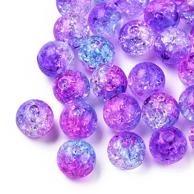 Transparent Crackle Acrylic Beads CACR-N002-10A-1