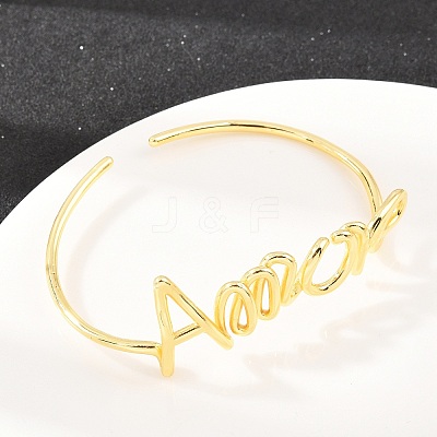 Amour Brass Open Cuff Bangles BJEW-F528-03G-1