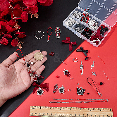 DIY Cherry Polyester Mobile Strap Making Kits DIY-SC0033-68-1
