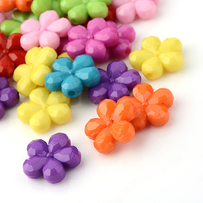 Opaque Acrylic Beads X-SACR-Q128-05-1