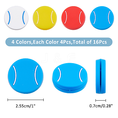 16Pcs 4 Colors Silicone Tennis Racquet Dampener AJEW-FH0004-59-1