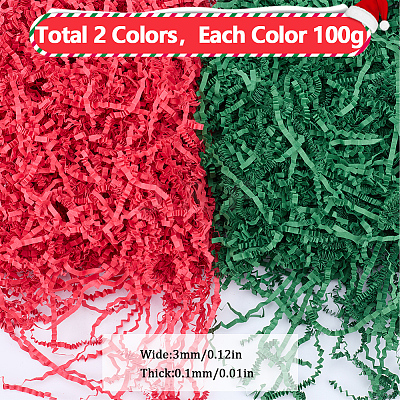 4 Sets 2 Colors Christmas Themed Paper Shredded Paper Filler OCOR-SP0001-04-1