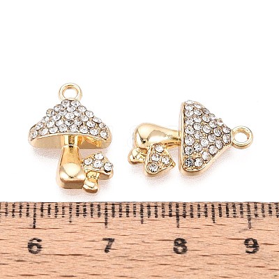 Rack Plating Alloy Rhinestone Pendants PALLOY-T091-25M-G-1