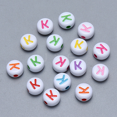 Craft Acrylic Horizontal Hole Letter Beads SACR-S201-11K-1