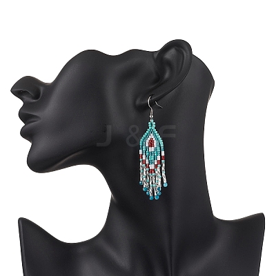 Natural Magnesite Rhombus Dangle Earrings EJEW-MZ00567-03-1