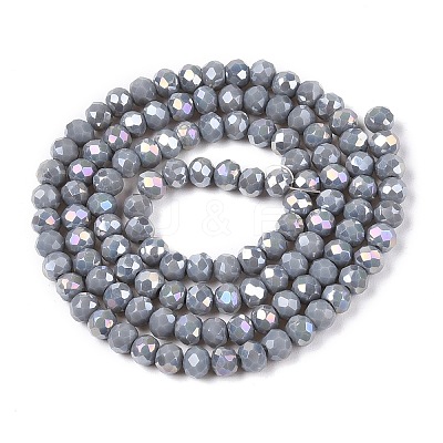 Electroplate Glass Beads Strands EGLA-A044-P4mm-B10-1